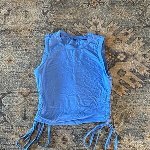 SHEIN Vibrant Blue Ruched Crop Top